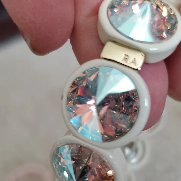 Roxanne Assoulin Gold and Cream Crystal Bracelet Stack - Picture 7 of 7